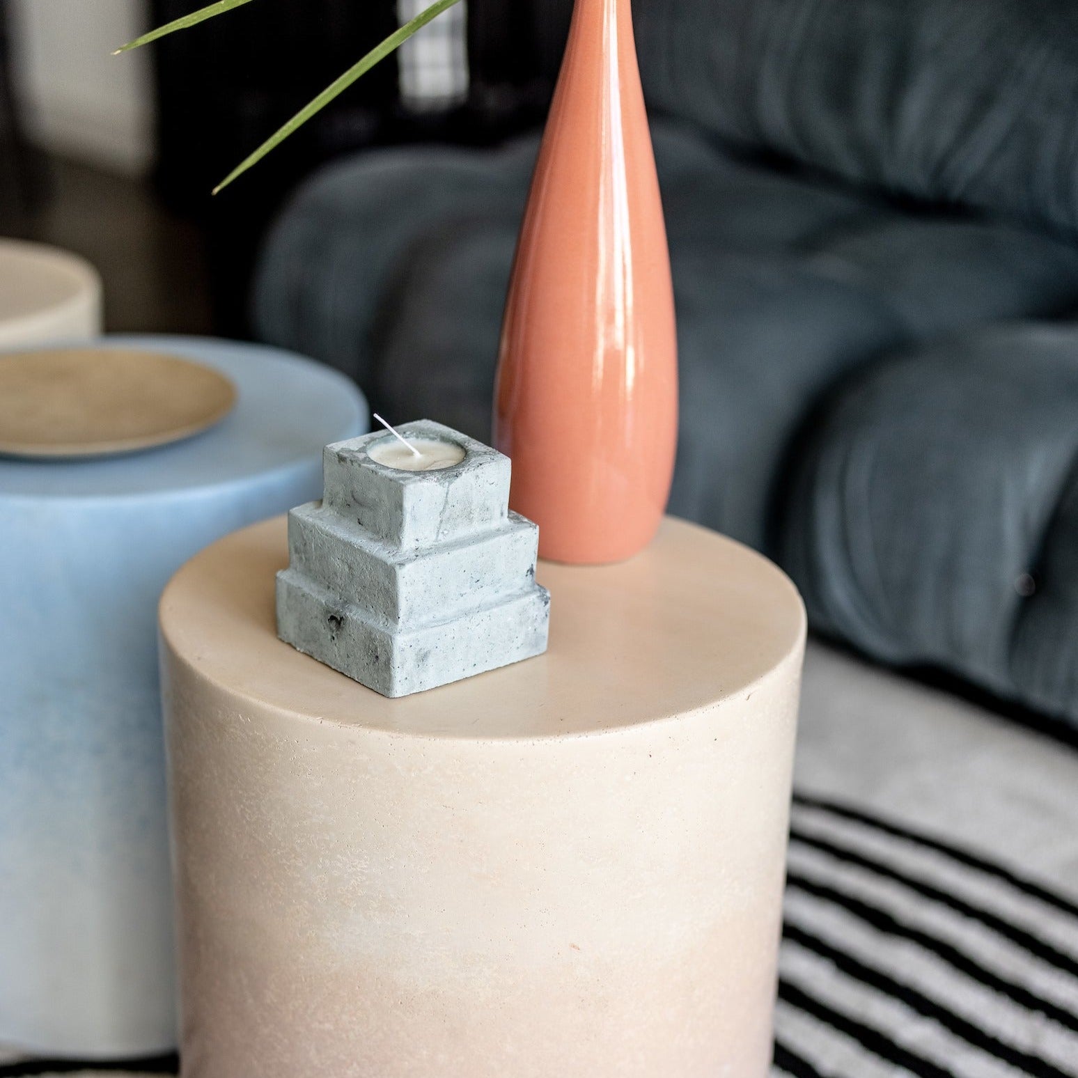 Ziggurat Concrete Candle