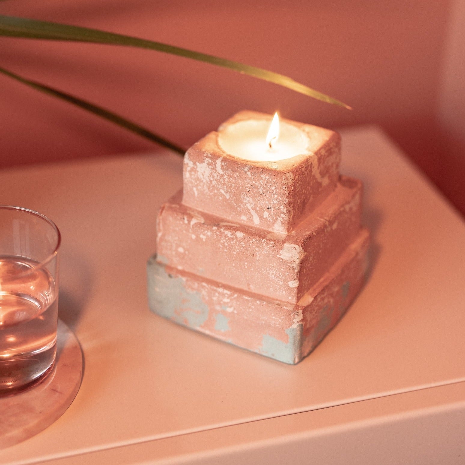 Ziggurat Concrete Candle